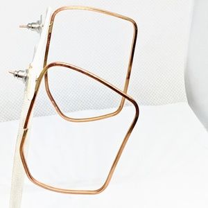 Handcrafted Large Thin Bronze Earrings